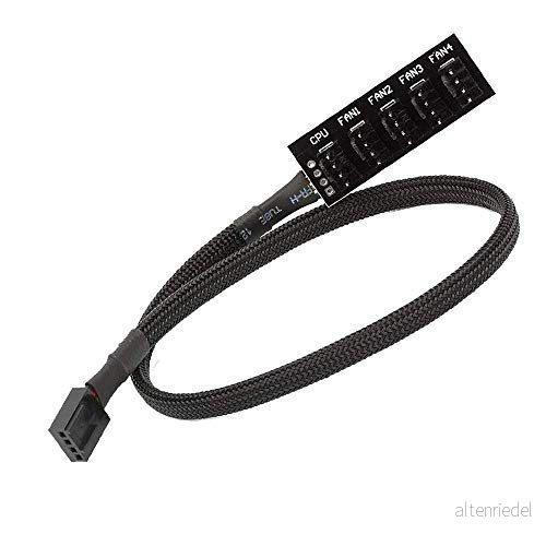 4 stifts PWM fläktnav, stiftskontakt för CPU fläkt PC strömförsörjningskabel splitter PIN/3PIN belagd hub adapterkabel 12 V stationär dator kylare chassi (5 väg) 731630235899