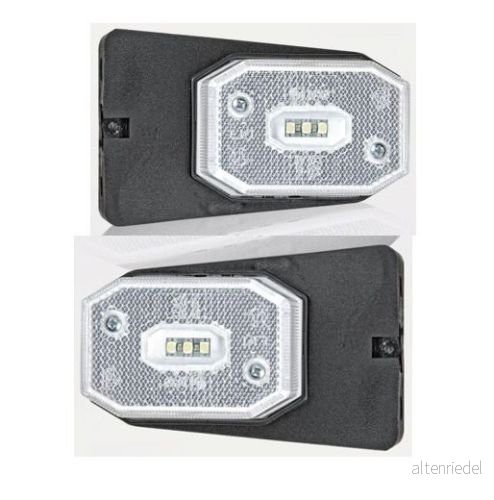 Markeringsljus frigångsljus sidomarkeringsljus positionsljus med hållare LED vit 1 set = 2 stycken släp lastbil husvagn nyttofordonssläp 5907556005747