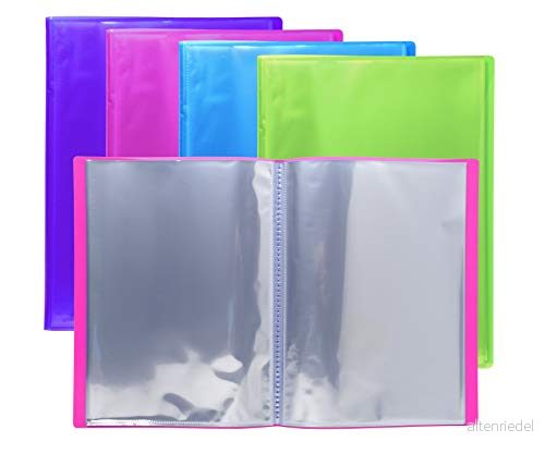 Exacompta Iderama halvstyv PP displaybok, A4, 60 fickor blandade färger, paket med 4 3130639852804