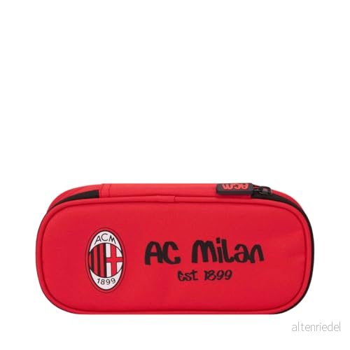 AC Milan Ovalt pennfodral med innerficka, pennhållare, polyesterpennor, röd 4262438788486
