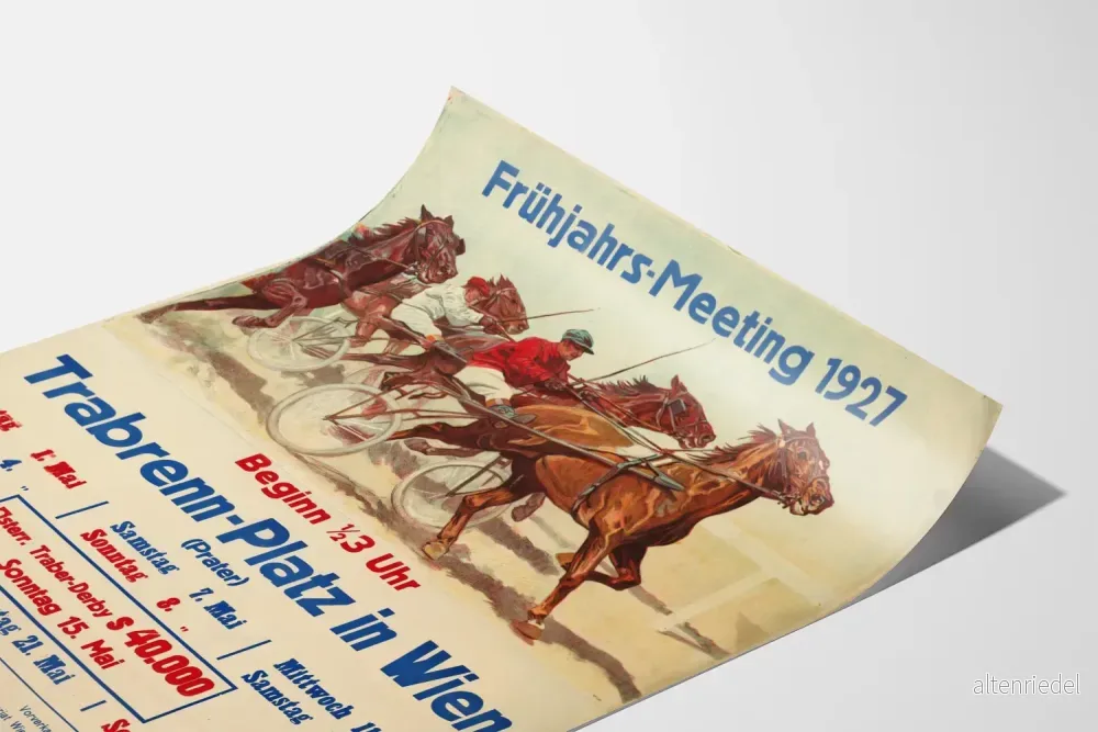 Vintageaffisch för travlopp Prater 1927 – Hästrelaterad väggdekoration - Bild 3