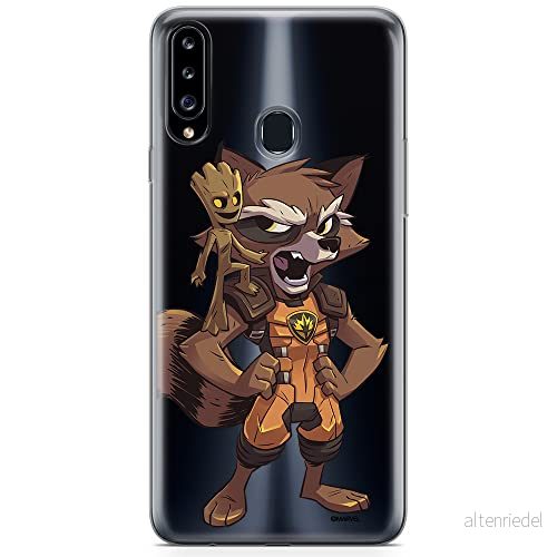 ERT GROUP mobiltelefonfodral för Samsung A20S originalt och officiellt licensierat Marvel mönster Guardians of the Galaxy 018 optimalt anpassad till formen på mobiltelefonen, gedeeltelijk transparant 5904805437427