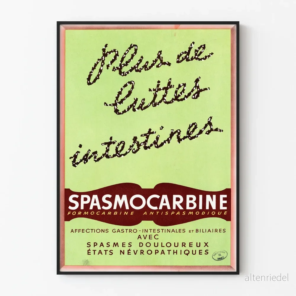 Vintage reklamposter för SPASMOCARBINE – Medicinsk väggdekoration Vintage reklamposter för SPASMOCARBINE – Medicinsk väggdekoration