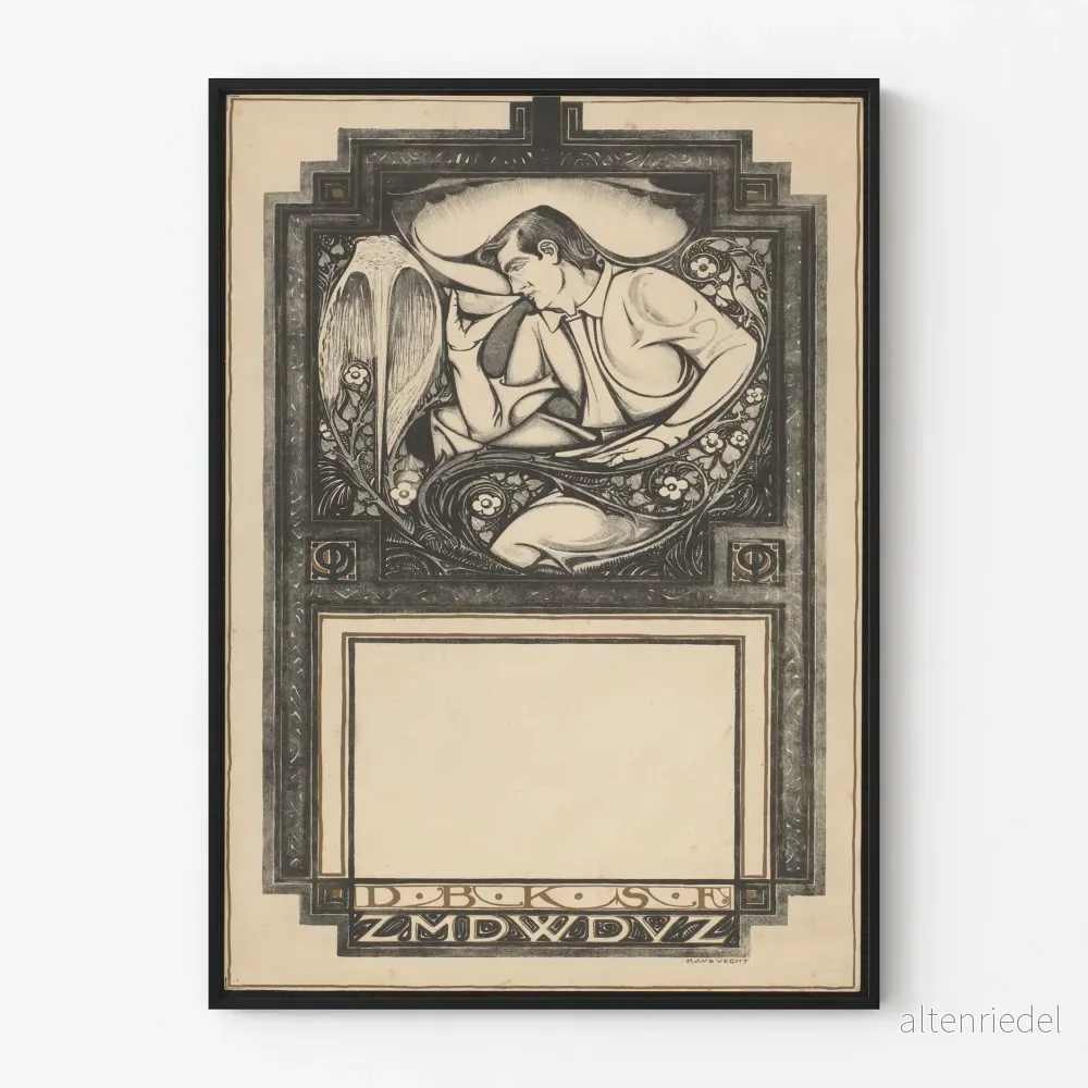 Art Nouveau-poster för kalender 1919 – Vintage väggdekoration