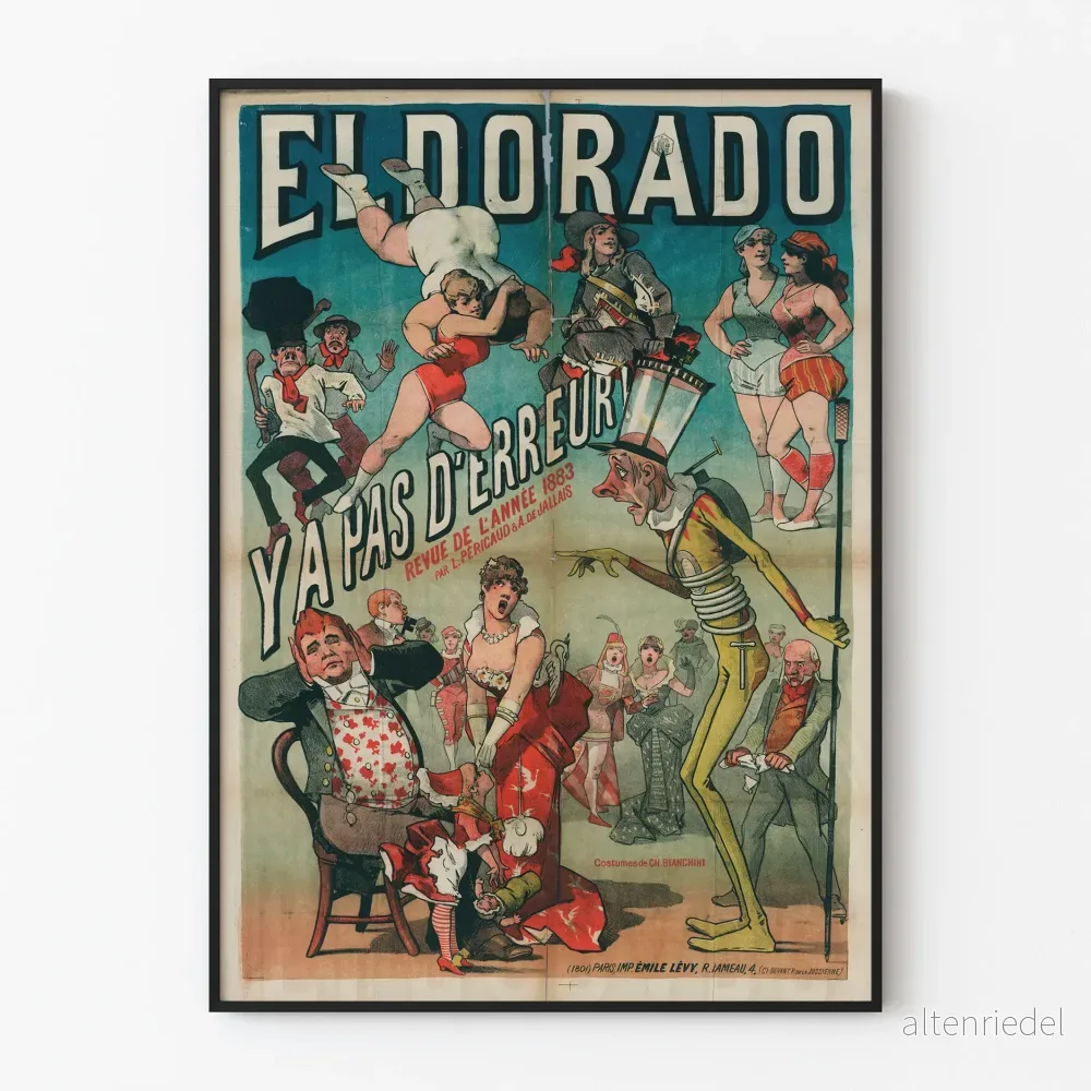 Vintageposter Eldorado Revue 1883 - Retro väggdekoration
