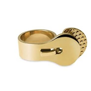 Alessi Trama ESA03 4M vikbar stålring med granulerad dekoration, allergivänlig PVD beläggning, guld, stål, PVD, Ingen ädelsten 8003299466870