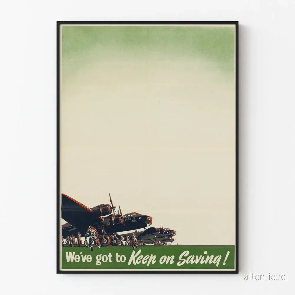 Retro militär poster Vi måste fortsätta spara