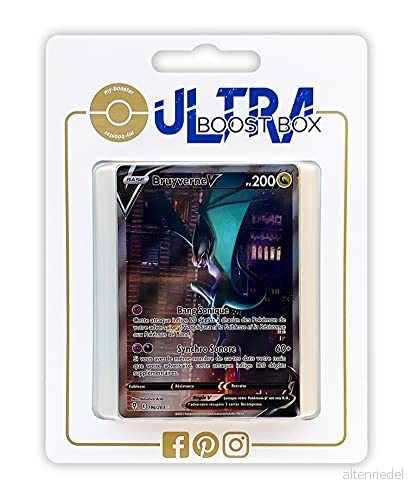 Bruyverne V (Noivern V) 196/192 Alternative Full Art Ultraboost X Epée et Bouclier 7 Évolution Céleste Box med 10 franska Pokémon kort 3701604901911