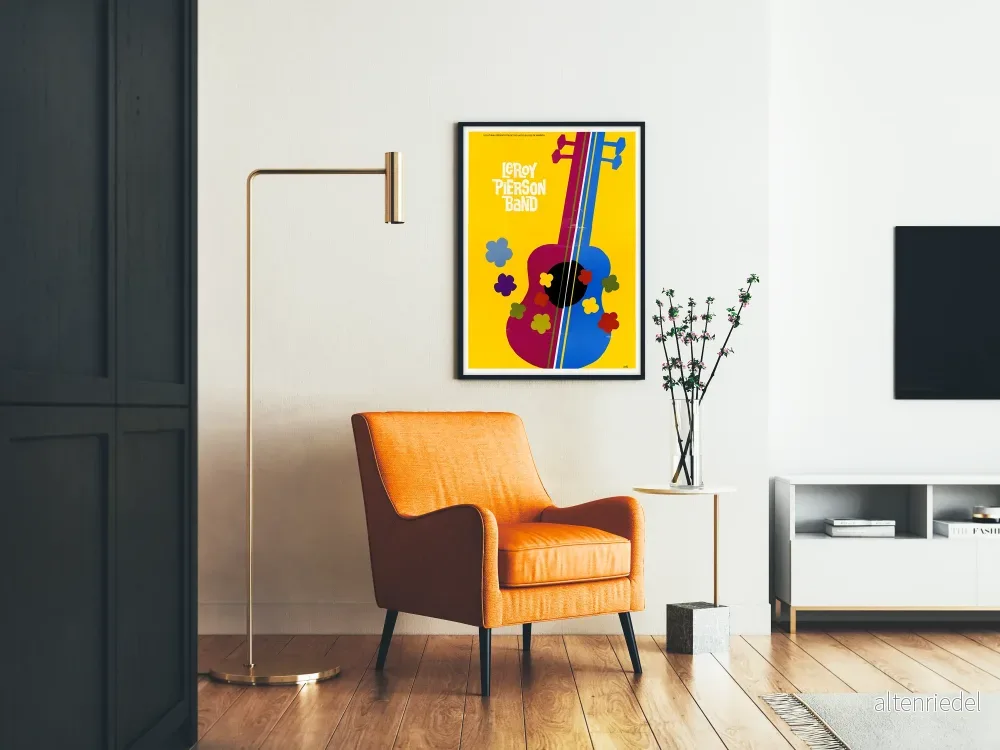 Vintageposter Leroy Pierson Band design med färgglad gitarr - Bild 2