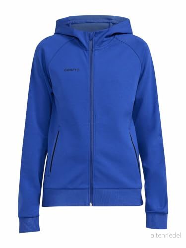 Craft CORE SOUL FULL ZIP Hood Huvjacka dam L Klubb Cobolt Bomulls och polyesterblandning Ergonomisk passform Huva med dragsko 2 fickor Huvtröja sweatjacka 7318573853774