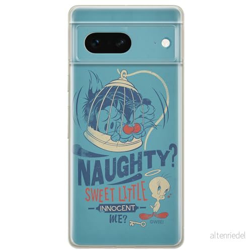 ERT GROUP mobiltelefonfodral för Google PIXEL 7 originalt och officiellt licensierat Looney Tunes mönster Sylvester & Tweety 001 anpassad till formen på mobiltelefonen, fodral tillverkad av TPU plast 5905795158590