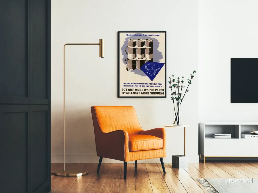 Vintageposter om återvinning av papper och minskning av avfall - Bild 2