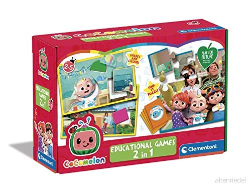 Clementoni 18286 pedagogiska spel, 2 i 1 cocomelon spel 3 år (italienska, engelska, franska, tyska, spanska, holländska, polska), tillverkad Italien Amazon Exclusive 8005125182862