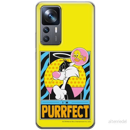 ERT GROUP mobiltelefonfodral för Xiaomi 12T/ 12T pro/ K50 Ultra originalt och officiellt licensierat Looney Tunes mönster Sylvester & Tweety 006, fodral tillverkad av TPU plast 5905795125509