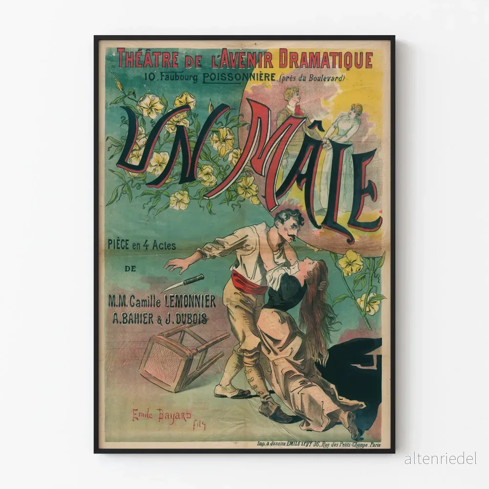 Gammal teaterposter Un Mâle – Vintage väggdekoration Gammal teaterposter Un Mâle – Vintage väggdekoration