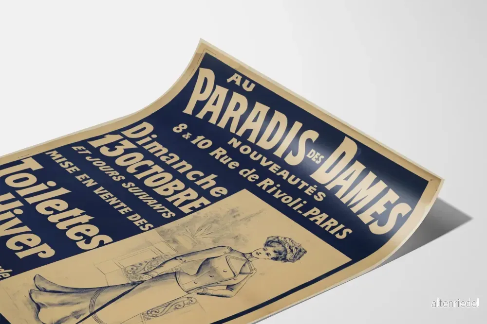 Vintageposter Au Paradis des Dames Vintertoaletter Paris - Bild 3