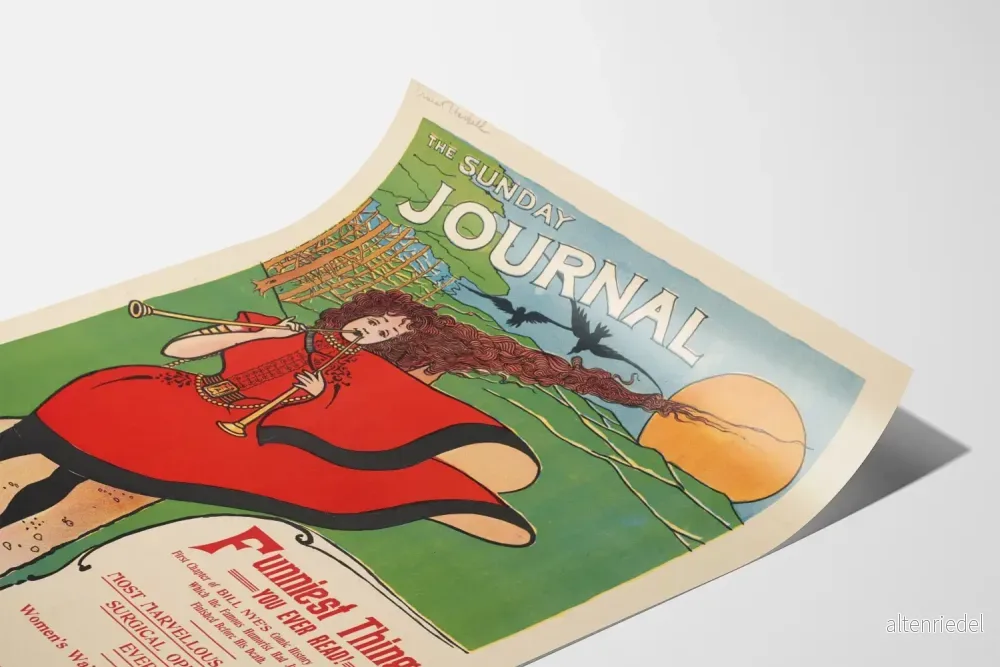 Vintage Sunday Journal-Poster av Ernest Haskell - Retro väggdekoration - Bild 3