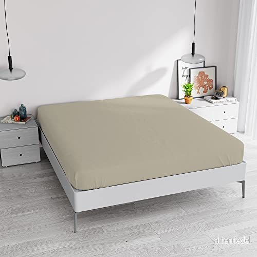 Elegant underlakan med 35 cm hörn, taupe, dubbel maxi 8058575142160