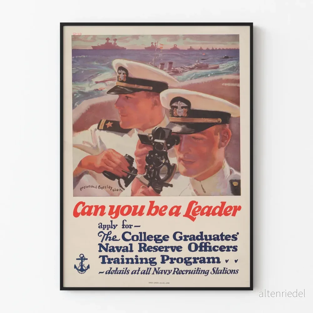 Vintage militär ledarskap till sjöss poster