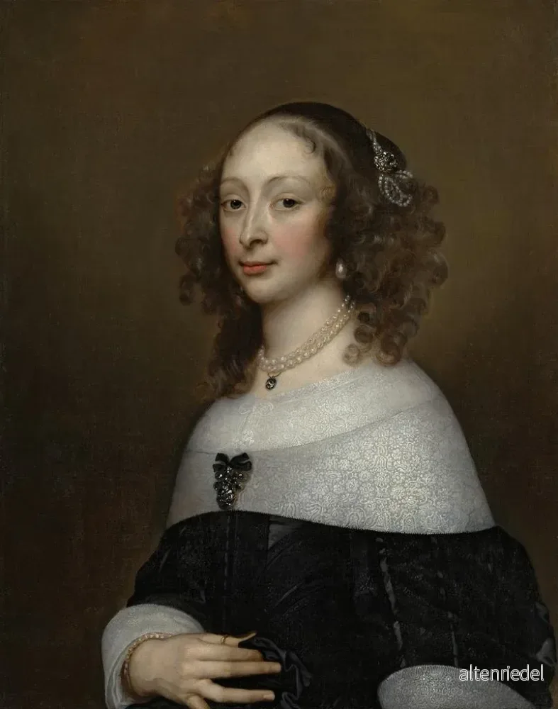 Målning Portrait av en kvinna - Adriaen Hanneman - Bild 2