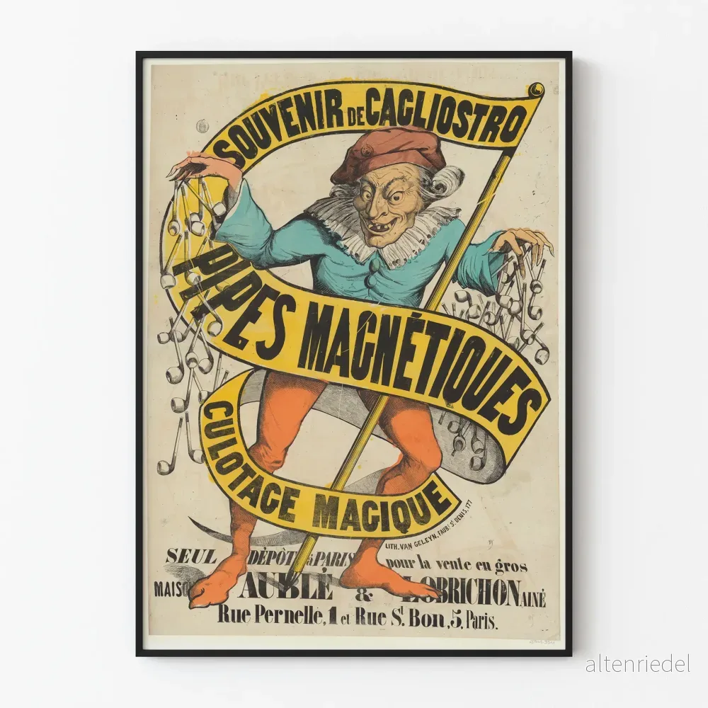 Vintageposter Souvenir de Cagliostro – Magneter för rör