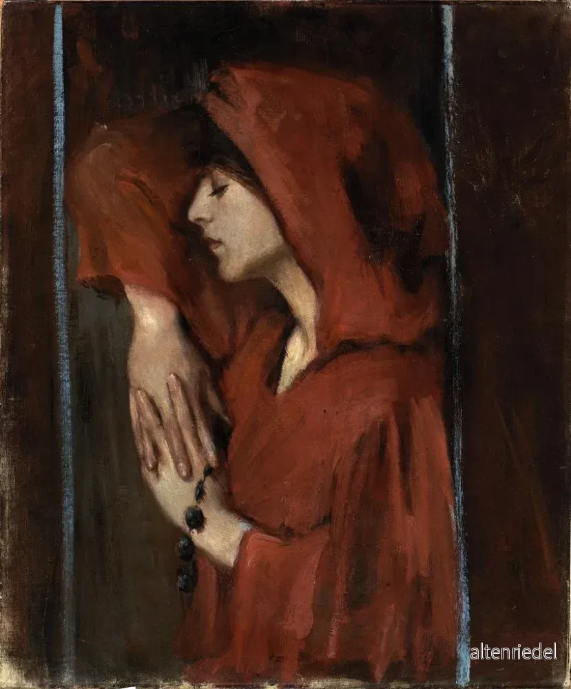 Målning Femme au chaperon rouge - Alice Pike Barney | Konsttryck - Bild 2