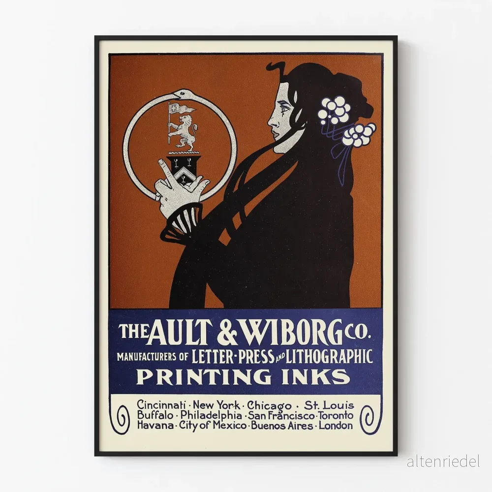 Vintageposter The Ault & Wiborg Co. tryckfärgsbläck