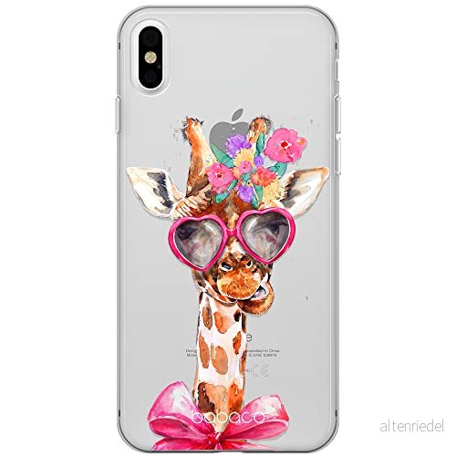 ERT GROUP mobiltelefonfodral för Apple Iphone XS Max originalt och officiellt licensierat Babaco mönster Giraffe 002 Vit optimalt anpassad till formen på mobiltelefonen, gedeeltelijk transparant 5903040443965