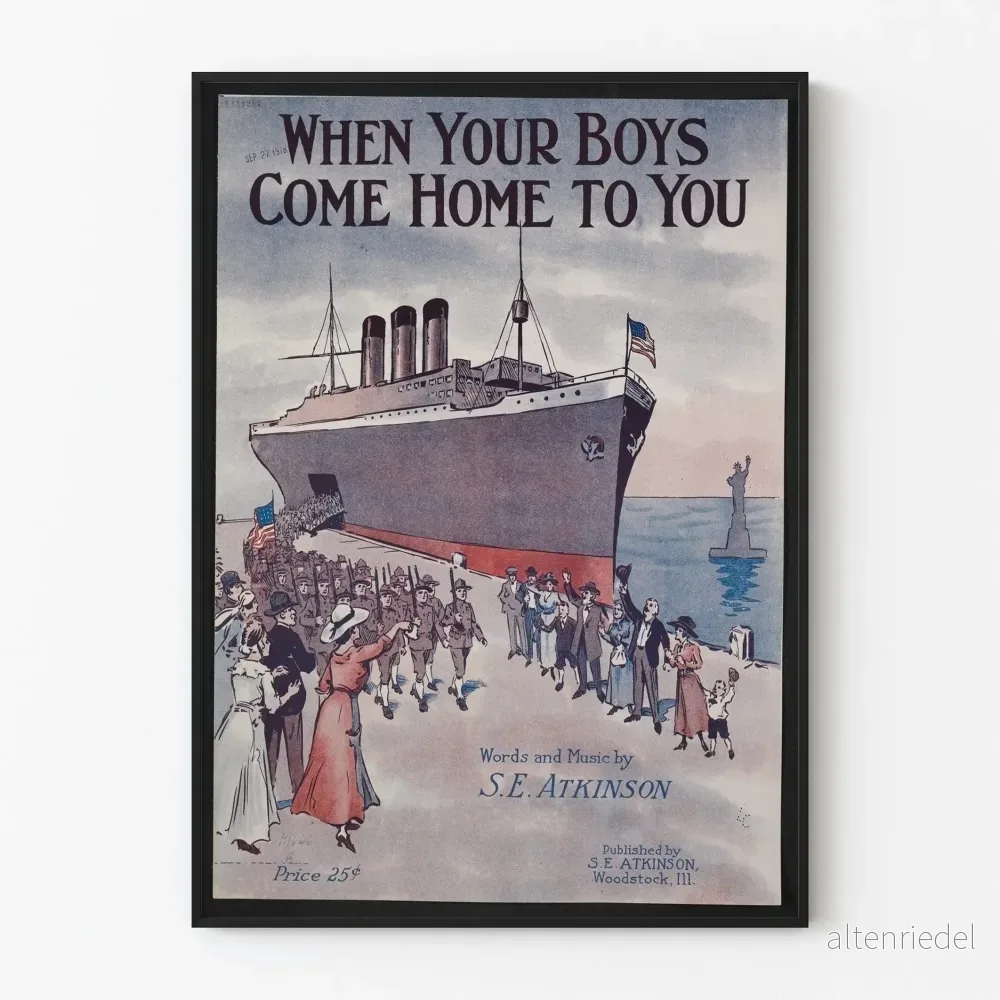 Väggposter i retrostil « När dina pojkar kommer hem till dig »