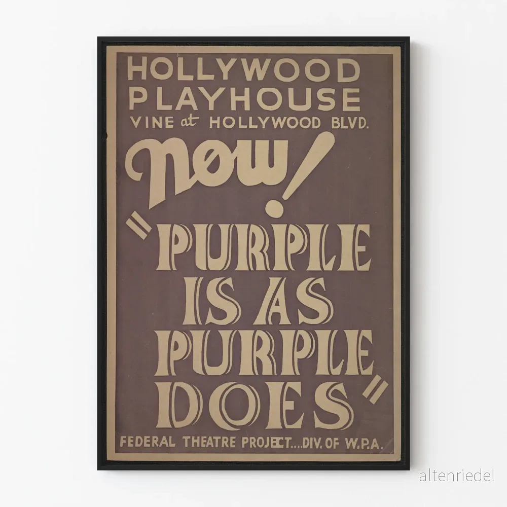 Vintageposter Lila är som lila gör Hollywood Playhouse