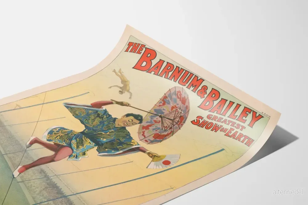 Vintageaffisch Cirque Barnum & Bailey - Japansk akrobat på tråd - Bild 3