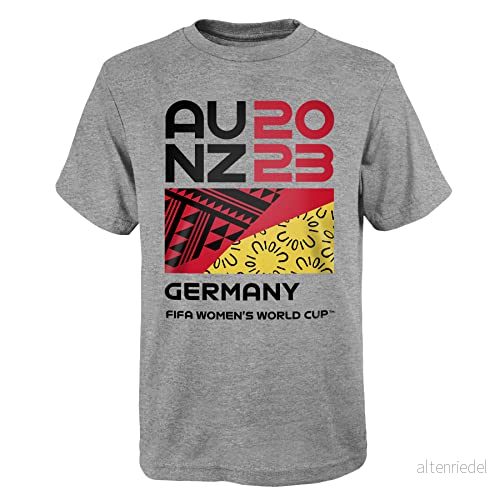 FIFA Officiell 2023 T shirt för dam fotbolls VM Tyskland, grå, XL blandad, Färg: 197427189279