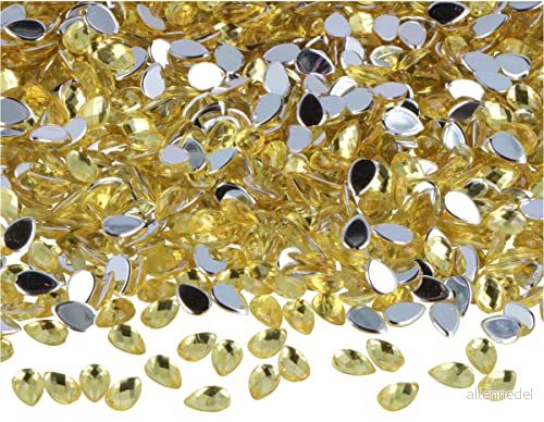 Dekorativa pärlor akryl droppe gul 5x8mm. 5000u.Ca. 8428885456101