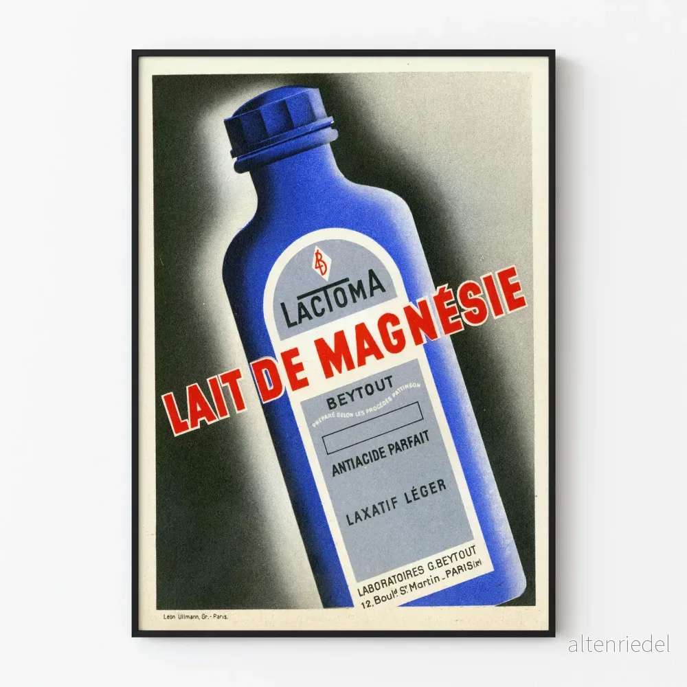 Vintageposter för Magnésiummjölk - Retro väggdekoration