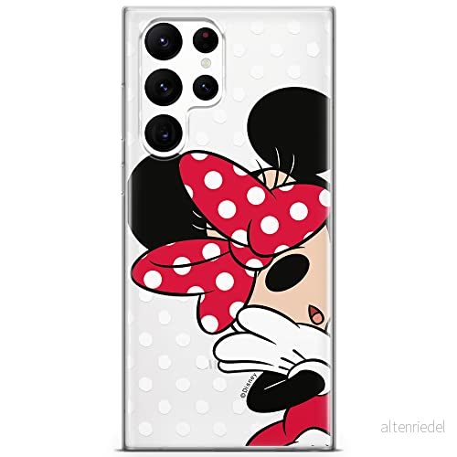 ERT GROUP mobiltelefonfodral för Samsung S22 ULTRA originalt och officiellt licensierat Disney mönster Minnie 003 optimalt anpassad till formen på mobiltelefonen, gedeeltelijk transparant 5904805279607