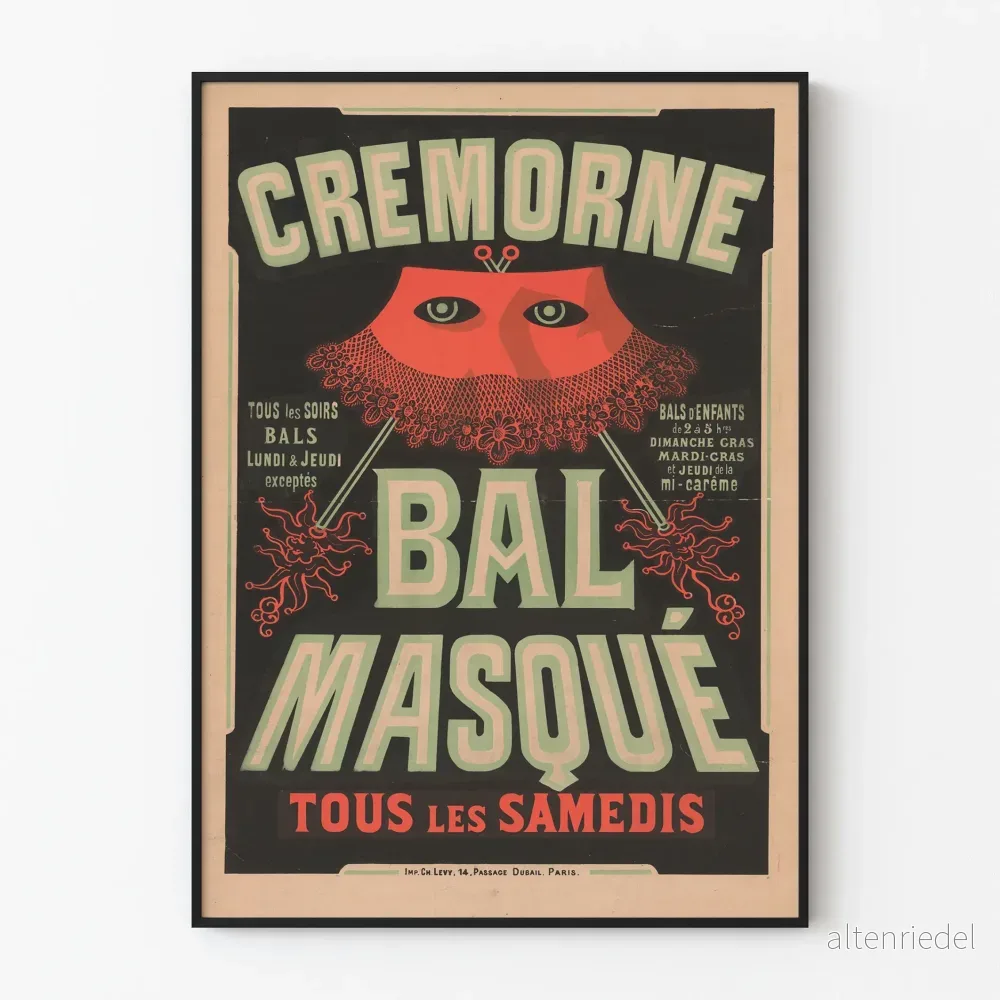 Vintageposter Bal Masqué Cremorne