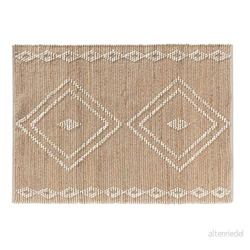 Douceur d'Interieur, rektangel matta 120 x 170 cm Jute Unie/Ull/vanlig bomull, floty 3574387412734