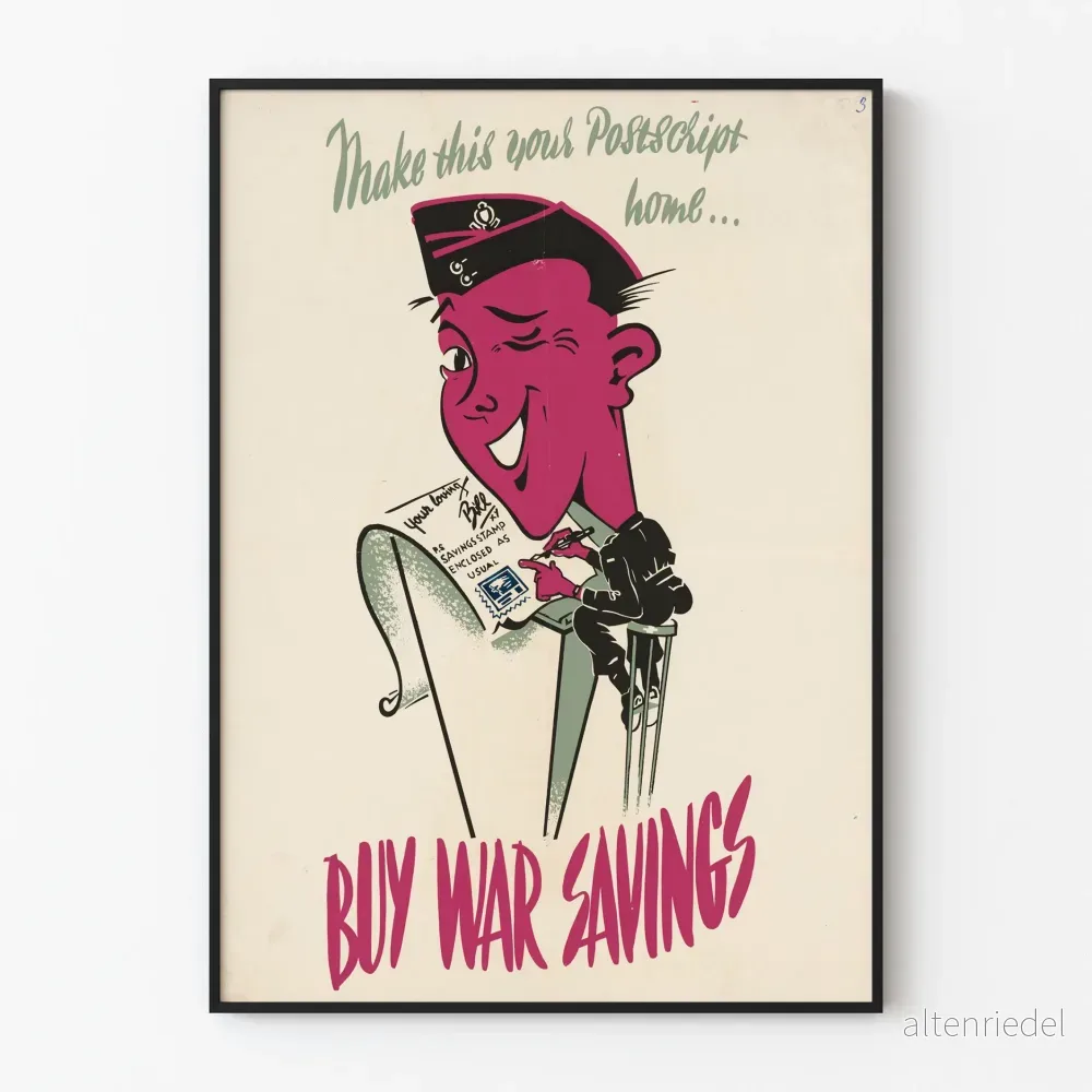 Vintageposter Buy War Savings - Retro Väggdekoration