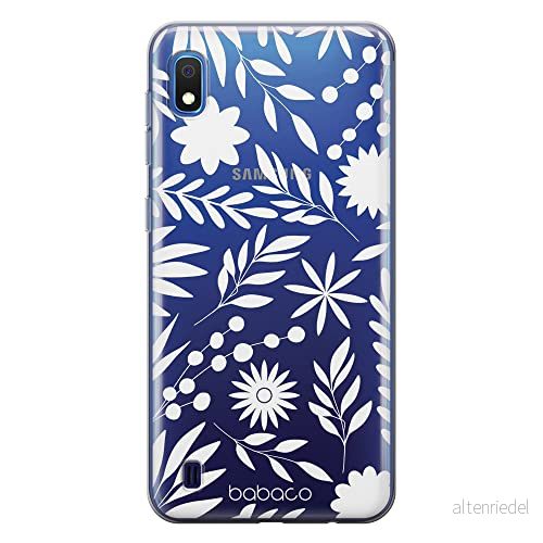 ERT GROUP mobiltelefonfodral för Samsung A10 originalt och officiellt licensierat Babaco mönster Flowers 023 Vit optimalt anpassad till formen på mobiltelefonen, gedeeltelijk transparant 5904805805394
