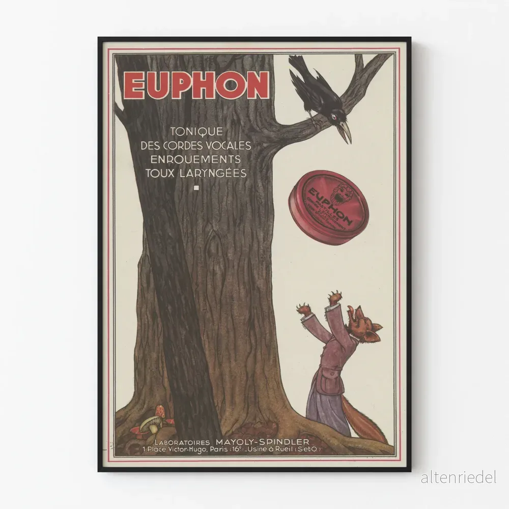 Vintageaffisch Euphon Tonique Strängar Röst Dekorativ Väggplakat