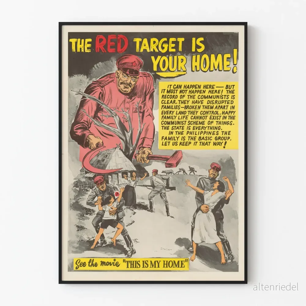 Vintage antikommunistisk poster för väggdekoration