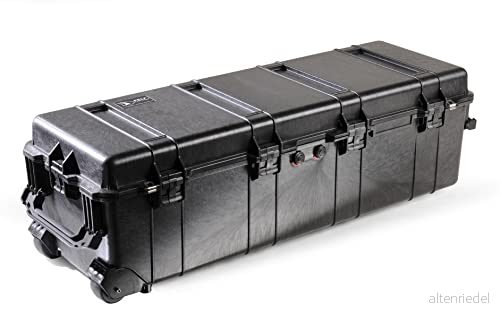 PELI 1740 lång transportlåda för stativ och borrningsutrustning, IP67 vatten dammtät, tillverkad i USA, 105 liters kapacitet, inget skum, svart 19428091125