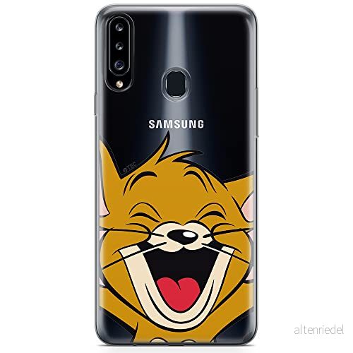 ERT GROUP mobiltelefonfodral för Samsung A20S originalt och officiellt licensierat Tom and Jerry mönster 003 optimalt anpassad till formen på mobiltelefonen, gedeeltelijk transparant 5904805439179