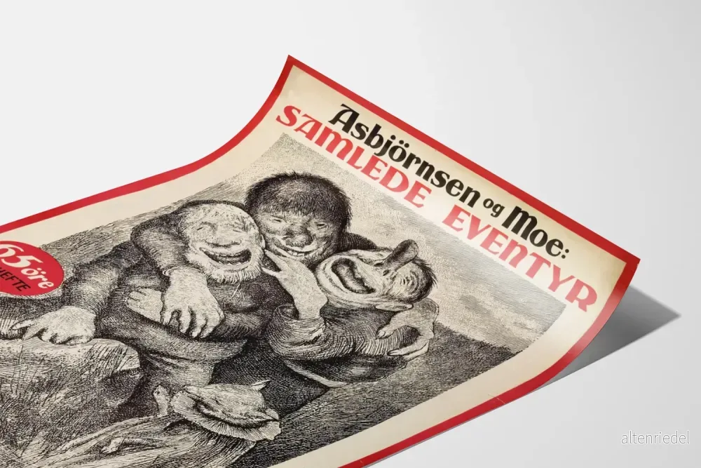 Vintage dekorativ poster med norska sagor Asbjörnsen och Moe - Bild 3