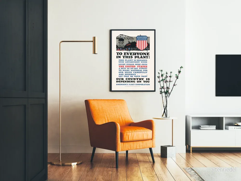 Amerikansk vintage affisch för industriell mobilisering - Bild 2