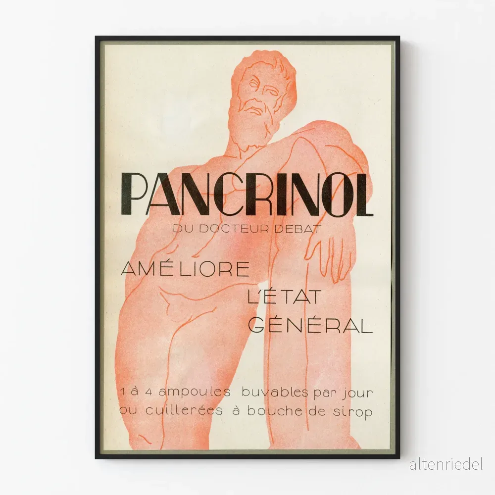 Vintageaffisch Pancrinol - Retro medicinsk väggdekoration