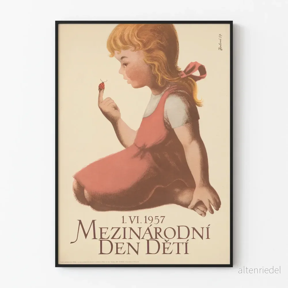 Vintageposter Mezinárodní Den Dětí 1957 – Barnväggdekoration Vintageposter Mezinárodní Den Dětí 1957 – Barnväggdekoration