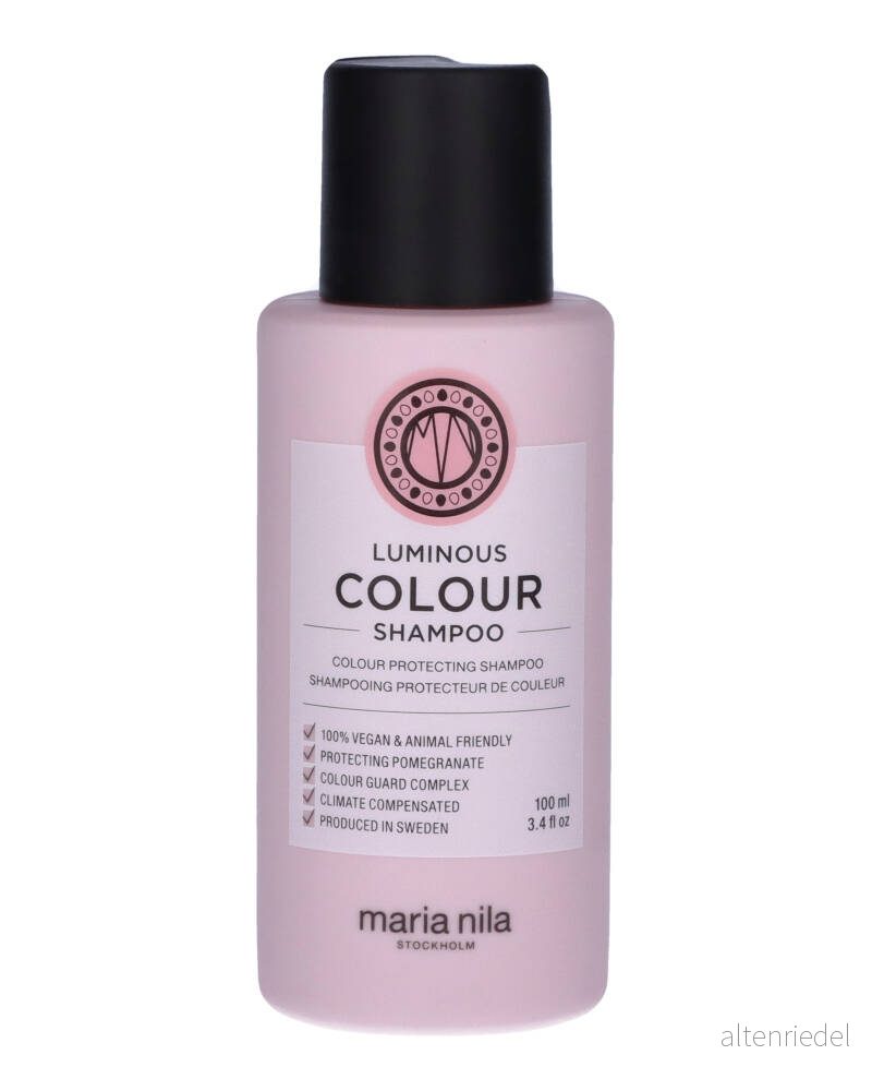 Maria Nila Luminous Colour, Schampo, 100 ml, Minskar färgförlust från tvätt, Granatäpple motverkar uttorkning, 100% Vegan & Sulfat/Parabenfri 7391681036253