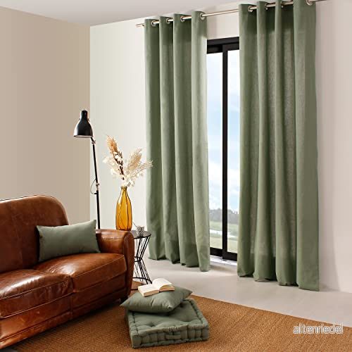 Enjoy Home Panama gardin 8 silverfärgade öljetter diameter 4 cm 100% bomull Oeko Tex certifierat tyg 135 x 240 lerfärg 3661090129117