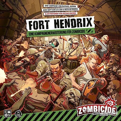 Asmodee CMON Zombicide 2nd Edition Fort Hendrix förlängning kännarspel Dungeon Crawler 16 spelare Från 14+ år 60+ minuter tyska 4015566603585